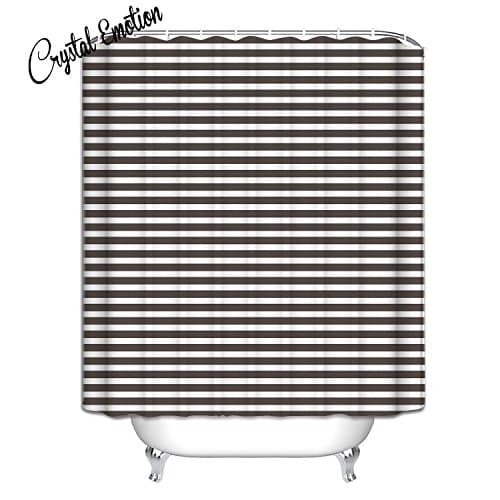 Extra Long Striped Shower Curtain,Grey/White