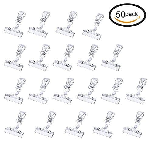 20Pack Clear Plastic Rotatable POP Clip-on Style Merchandise Sign Display Clip Tag Holders