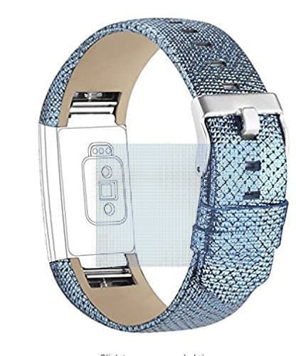 Goosehill Replacement Leather Strap Band Compatible for Fitbit Charge 2, Adjustable Replacement Sport Straps Fitness…