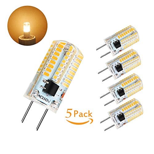 G8 LED Bulb, YEGU Dimmable Silicone AC 110-130V 2.5W Warm White 3000K, Energy Saving Light Bulbs (20W Halogen G8 Led Bulb Equivalent),Tower Type 360°Beam Angle, under counter kitchen lighting