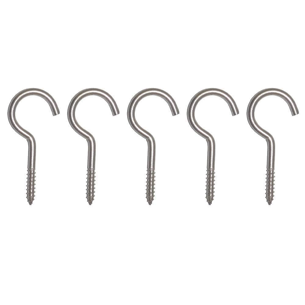 5 Clothesline hooks stainless steel A2 stainless Hooks Wall Hooks Screw hook - 50/25x4,4mm