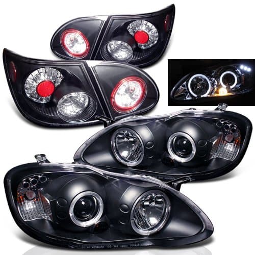 Rxmotoring 2005 Toyota Corolla Headlights Projector + Tail Light