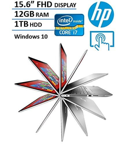 HP Envy X360 15.6" Full HD IPS Touchscreen 2 in 1 Laptop, Intel 7th Gen i7-7500U 2.7Ghz CPU, 12GB RAM, 1TB HDD, USB 3.0, HDMI, Backlit Keyboard, 802.11ac WIFI, Bluetooth, HD Webcam, RJ45, Windows 10