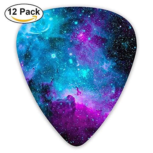 Gorgeous Galaxy Guitar Picks 12-Pack Set Celluloid Medium Paddles Plectrums 0.46mm/0.71mm/0.96mm Instruments Bass For Guitarist Players Beginner