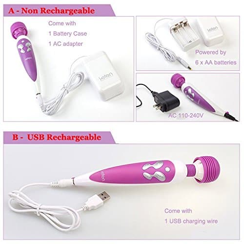 Leten 10 Frequency Magic Wand Massager Waterproof Powerful A V Vi bra tors for Women Ero tic Cli to ris Stimulator Se x Toys for Woman[B purple]