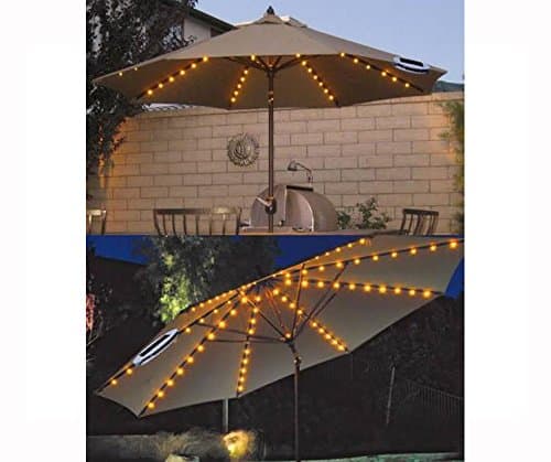 72 LED Solar Powered Garden Parasol Umbrella Chain Light 8 STRUT Fairy Lights