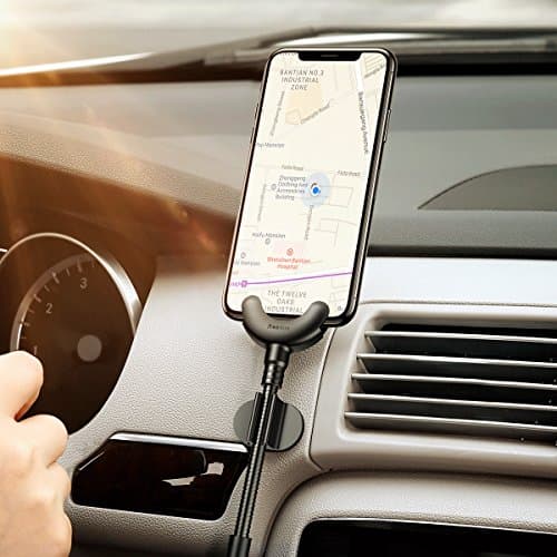 Teammao Car Phone Mount & Apple Lightning Cable Compatible Two Usage USB Syncing Data Car Stand Cradle Holder for iPhone X 8 8 plus 7 7S Plus 6S 6Plus 5E 5S. (Black)