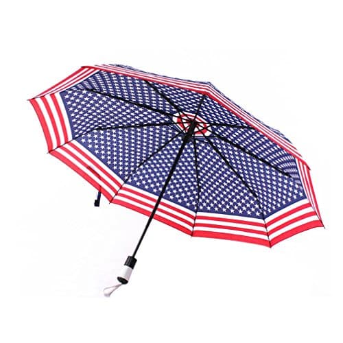 Coostyle Totes Umbrella Auto Open Close - with US Flag, 9 Ribs