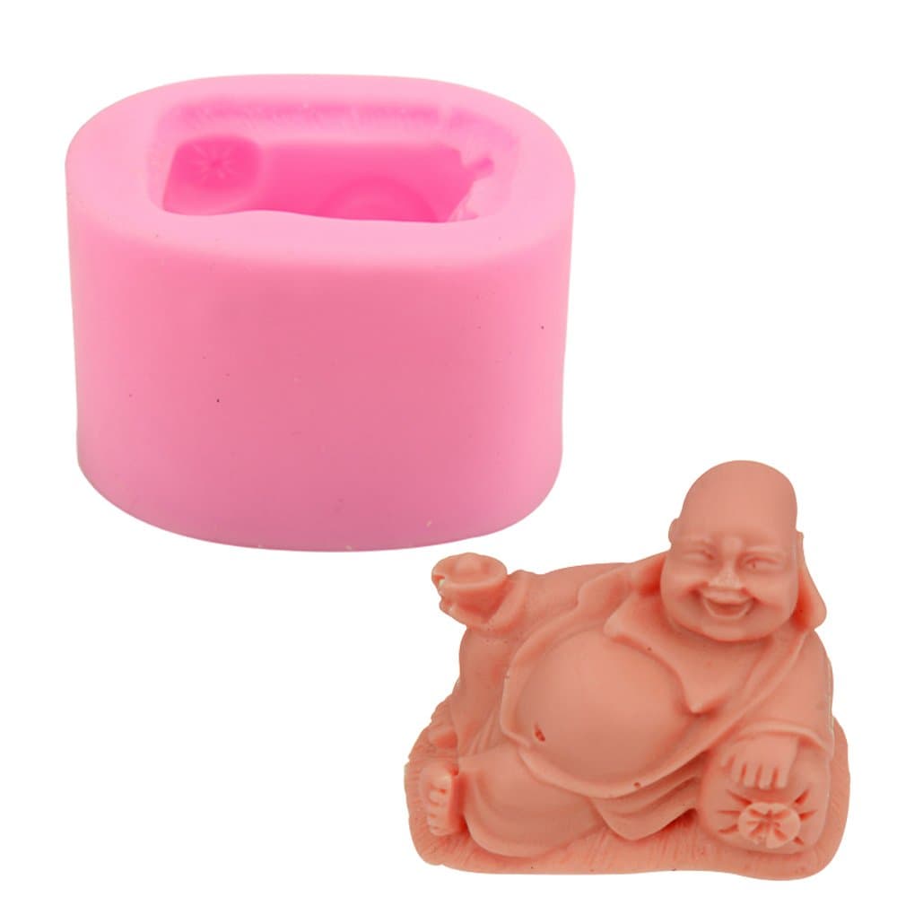 3D Laughing Buddha Silicone Mold for Ice Cube, Soap, Art Crafts, Candle, Chocolate, Muffins, Candy