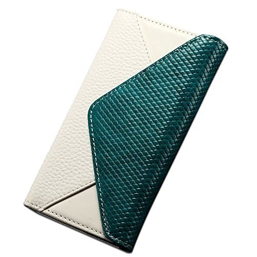 iPhone 6, 6S Wallet Cases, W/ Wrist Strap Genuine Leather Magnetic Flip Case Envelope Wallet Case For iPhone 6/iPhone 6S (White+blue)