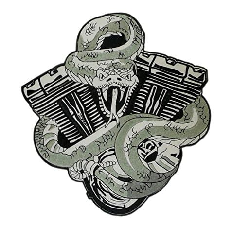 Poison In The Tank Big Back Patch Iron On Sew On Snake Biker Rocker MC 9.06 Inch