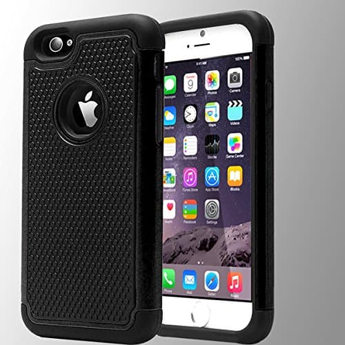 Linnsek Dual Layer Apple Phone Cover[Extra Front Raised Lip] [Shock-absorption] [Hard plastic and Soft Silica] For iphone6/6S  4.7inch (AW5)