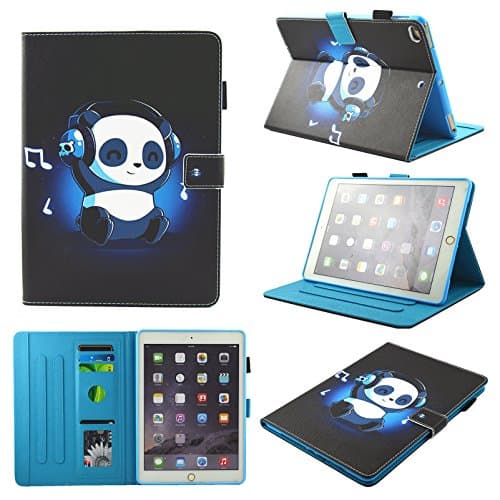 New iPad 9.7 Inch 2017/2018 Case/IPad Air Case/iPad Air 2 Case, Chgdss [Corner Protection] Auto Wake/Sleep Multi-Angle Viewing/Card Slots, for Apple iPad 9.7 2017/2018 /iPad Air 1 2 - Music Panda