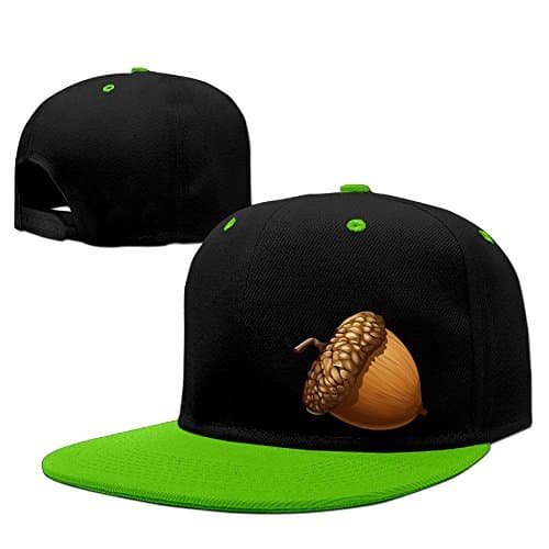 Noogra Nuts Hip Hop Baseball Caps Breathable Flat Bill Plain Snapback Hats KellyGreen
