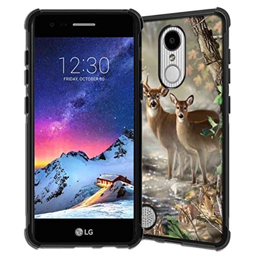 LG Aristo Case, LG Phoenix 3 Case, LG K8 2017 Case, LG K4 2017 Case, LG Fortune Case, LG Risio 2 Case, ABLOOMBOX Deer in forest Pattern Shock Bumper Slim Rubber Silicone Case