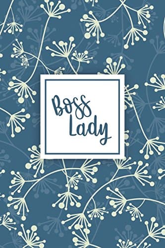 Boss Lady: White Flowers Pattern Journal Paper Notebook Diary Daybook | Pocket (6 x 9)