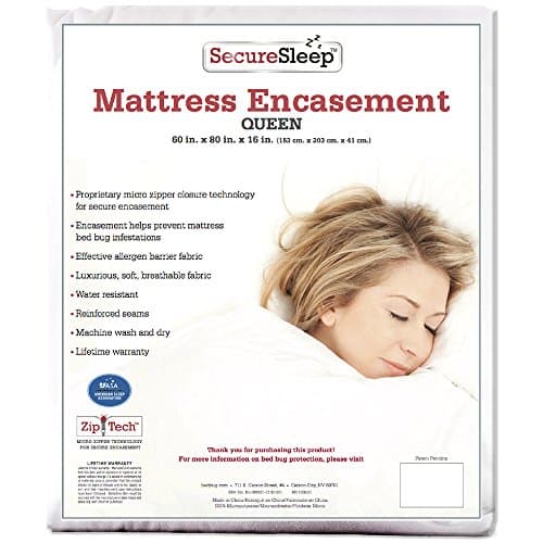 Secure Sleep Premium Bed Bug Proof Mattress Encasement Protector,Size: Queen