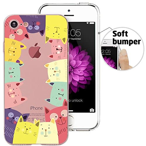 iphone 8 case, iPhone 7 Case, Doramifer Childhood Series Protective Case [Anti-Slip] [Good Grip] [Ultra Thin] with Aesthetic 3D Print Soft Back Cover for 4.7 inch iPhone 7/iphone 8 (Cats Party)