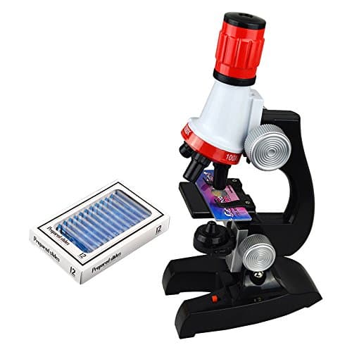 100x 400x 1200x Science Laboratory Chemistry Bio Microscope Kids Microscope Toy 12 Slides Set
