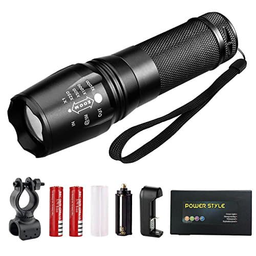 LED Tactical Flashlight T6 - High Lumen, Zoomable, 5 Modes, Water Resistant, Handheld Light - Best Camping, Outdoor, Emergency, Everyday Flashlights (Flashlight SET)