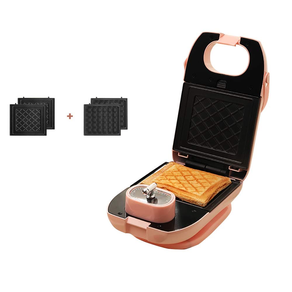 2-in-1 Sandwich Maker, Waffle Maker, Sandwich Grill,with Removable Plates, Non-Stick Coating and Time Control, automatic power off
