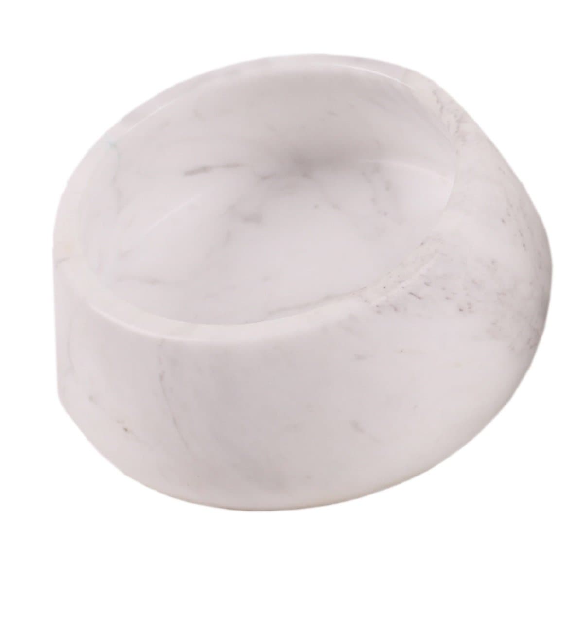 Elegant Shell Decorative Bowl Marble White Oblique as a Fruit Bowl or Salad Bowl, White, 17 cm