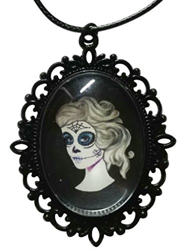 KozyChic Sugar Skull Cameo Necklace
