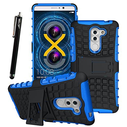 Melop Honor 6X Case, Huwei Honor 6X Case Dual Layer Case with [Kickstand] [Shock Absorption] Hybrid Armor Defender Protective Case Shell for Huawei Honor 6X - Blue
