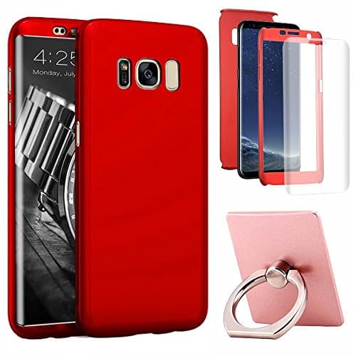 Galaxy S8 Plus Case,360 Degree All-around Full Body Protective Slim Fit Thin Case Cover for Samsung Galaxy S8 Plus 6.2 Inch (Red)