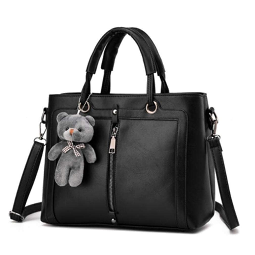 qingqinghebiao Medium Large Capacity Ladies Totes Zipper Bear Strap Thread Shopping Office Women Crossbody Shoulder Bag Handbags