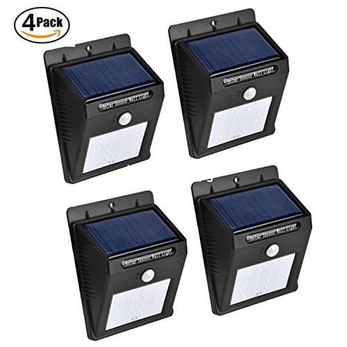 TFBOYS Motion Sensor Light 16 LED Outdoor Solar Wall Lights Wireless Waterproof Security Bright Solar Motion Sensor Night Lights (4 pack)