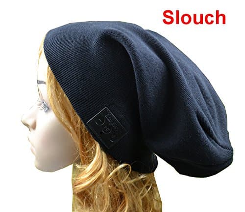 Langder Bluetooth 4.0 Slouch Winter Beanie Cap Headphone Handsfree 100% Cotton Soft Sport Hat Wireless Headset Warm Knitted Washable Black