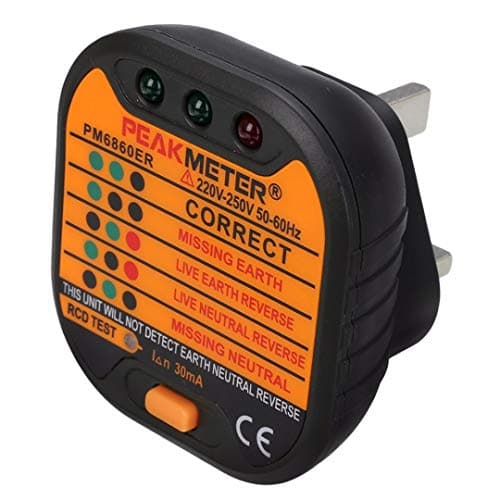 MEIZXIU 1pc UK Plug 230V Socket Outlet Tester PM6860ER Automatic Electric Testing Tools 65x65mm for Home Appliance