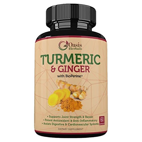Turmeric Curcumin Supplements | Turmeric Capsules | Tumeric with Black Pepper Capsules | Ginger Capsules | Curcumin with Bioperine Anti Inflammatory Supplement | Oasis Herbals 95% Curcuminoids Vegan
