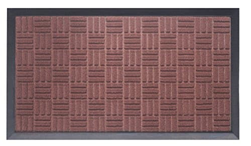 Doormat Shoe Scraper Easy Clean Soft Texture Parquet Design Brown