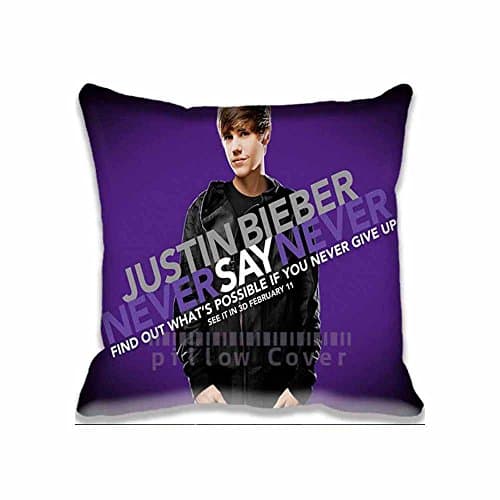Never Say Never Justin Bieber Unique Throw Pillow Covers Print Decorative Pillowcase for Home 18x18 lnch