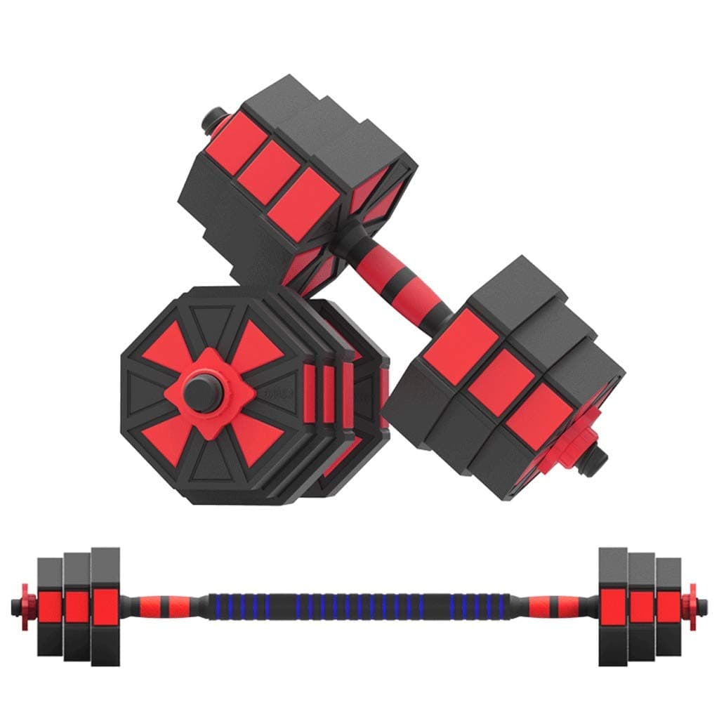 Dumbbells 1 Pair Dumbbell 2 In 1 Lifting Dumbells Adjustable Barbell Household Gym Training Body Building Fitness Equipment Strength Training Equipment ( Color : Red , Size : 15 kg (pair) )