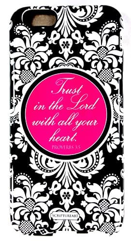 Scripture Art Katherine "Trust In The Lord With All Your Heart" Proverbs 3:5 Two Piece iPhone 6 Tough Case Damask Inspirational Faith