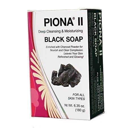 Piona ? II Deep Cleansing & Moisturizing Black Soap 6.35 Oz - Enriched with Charcoal Powder - Clears Complexion and Leaves Skin Glowing - By Cherrybargains by CherryBargains