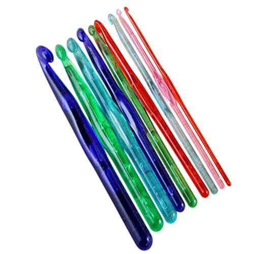 9 PCS/Set Multi-Color Plastic Transparent Craft Knit Crochet Hooks Knitting Needles Weave Craft 3.0mm-12.0mm