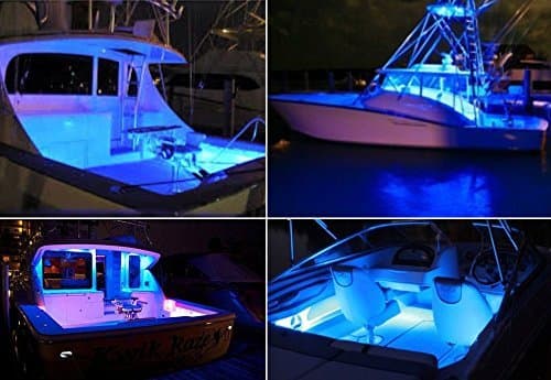 4X Ultra Blue LED Boat Light Deck Courtesy Bow Trailer Pontoon 12V Waterproof