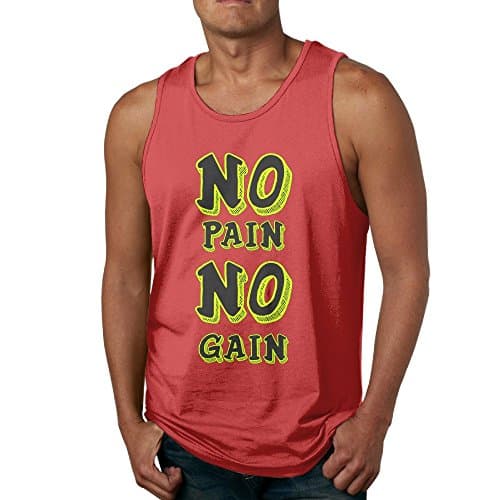No Pain No Gain Men's Graphic Basic Sleeveless Tee,Tank Top