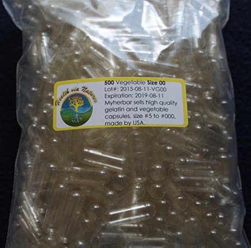 500 Empty Vegetable Capsule Size 000,00,0 By USA (00)