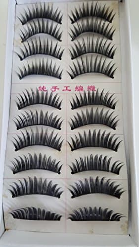 Taiwan 10 pairs Reusable Long Thick Crossover Natural Soft False Eyelashes Fake Eye Lash for Makeup Cosmetic #020