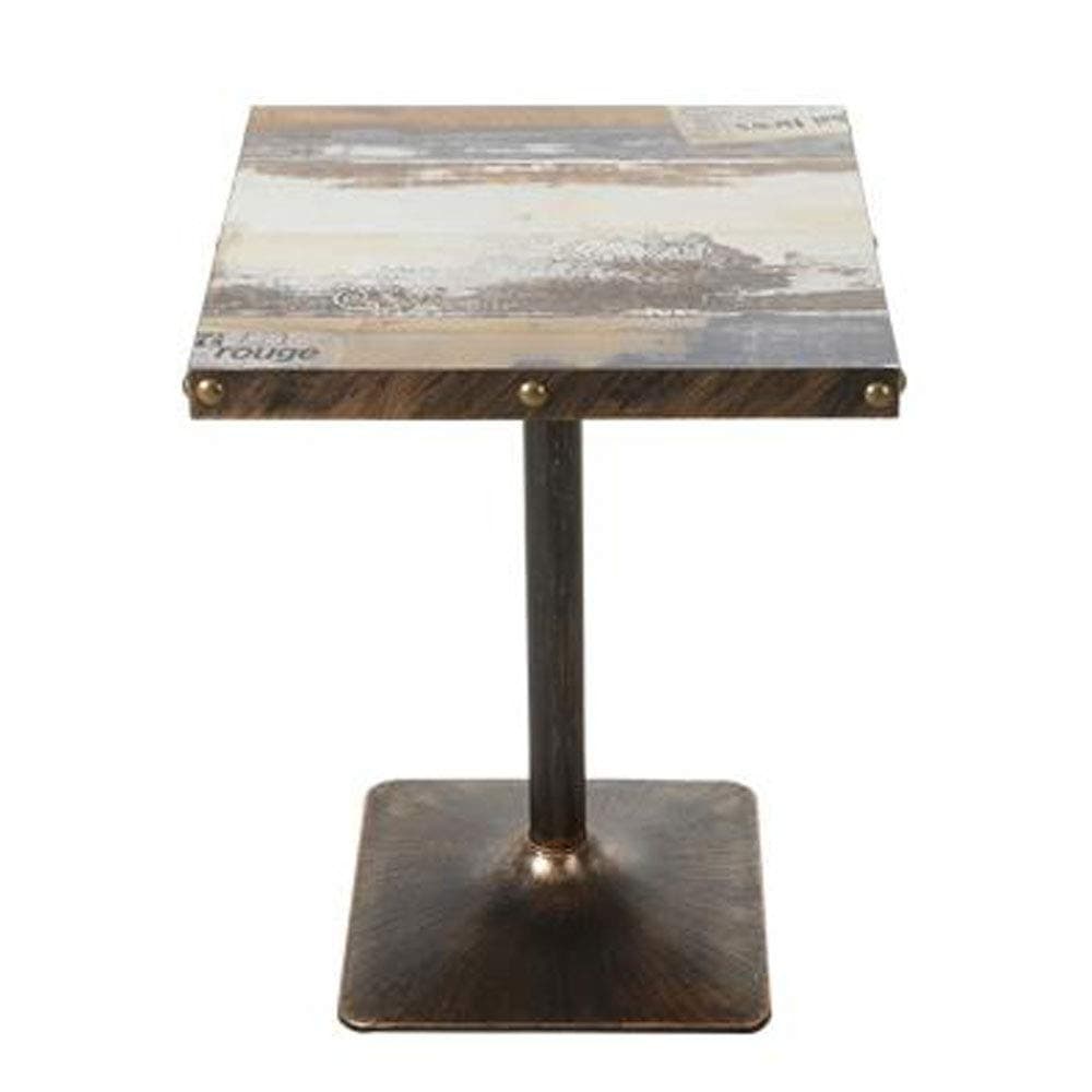 LYN Side Table, Square Vintage Creative Restaurant Cafe Wrought Iron Art Coffee Table Decorated Table (color : B)