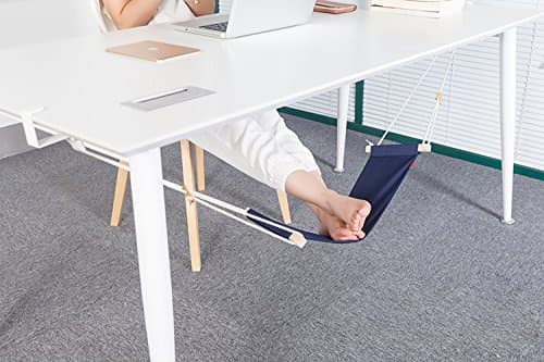 Foot hammock - Dark blue - Ergonomic adjustable feet rest for a comfortable utility foot stool under the office desk by Zetti