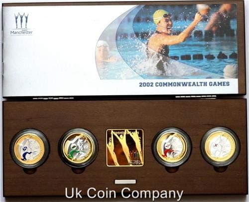 2002 Commonwealth Games Silver Proof Piedfort Four Coin Set