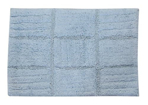 Castle Hill Bath Mat with Spray Latex Backing, Checker Board Design, 17 by 24-Inch, Light Blue
