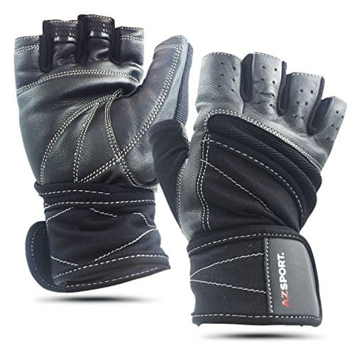 AZSPORT Training Gloves with Wrist Support, 1 Pair,  Medium - Black