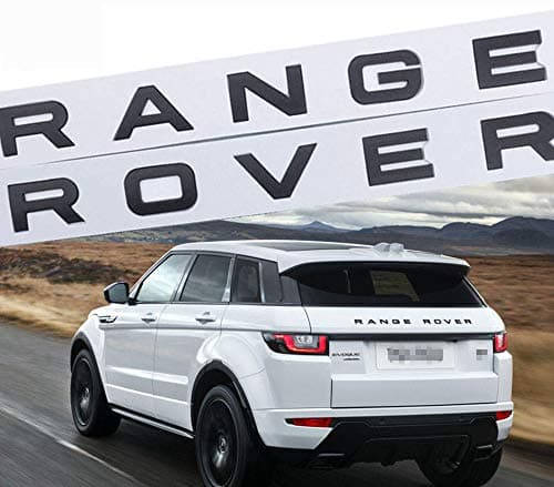 1Set 3D Head Cover Hood Front Letters Emblem Tailgate Emblem Sports Line Badge Letter Emblem Sticker Nameplate for Range Rover, Range Rover Sport, Evoque, etc (Black)